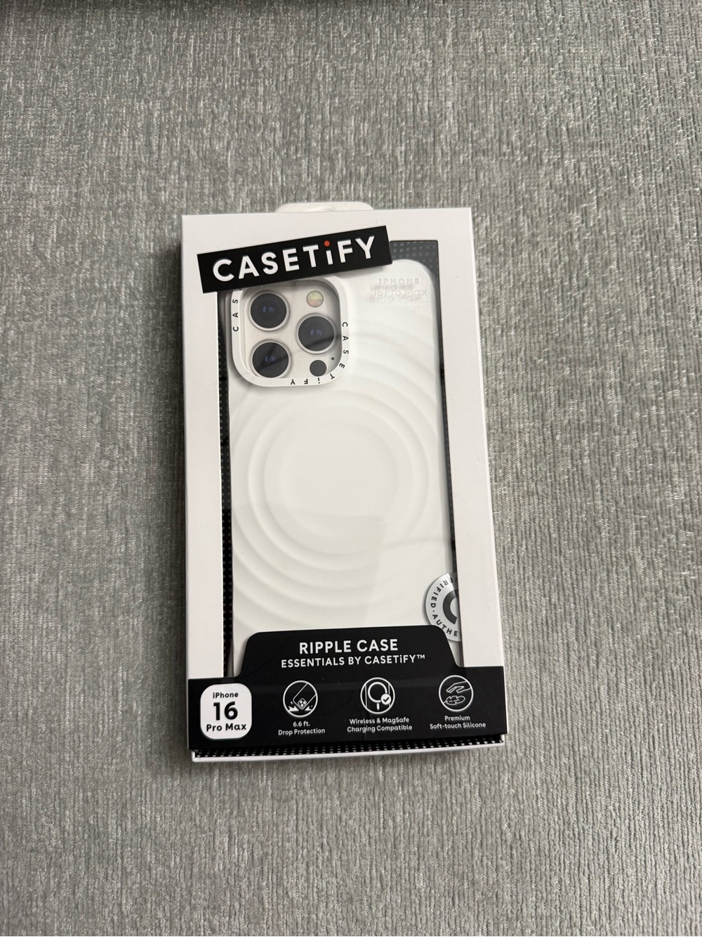 Casetify White Ripple Silicone iPhone 16 Pro Max Case
